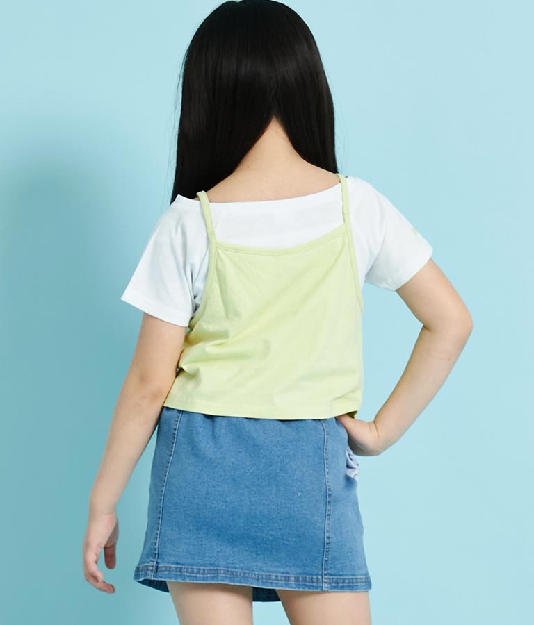ハート あき ビーズ付 キャミソール + Tシャツ セット 428-3279