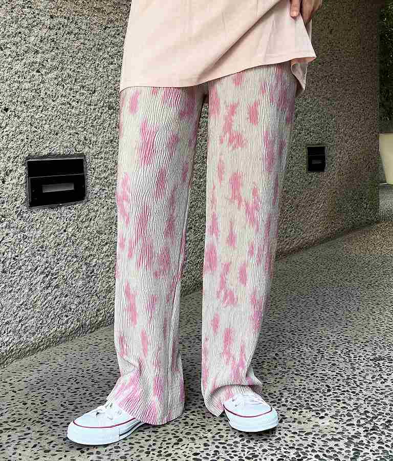 ニュアンス柄 プリーツ パンツ 792-9014