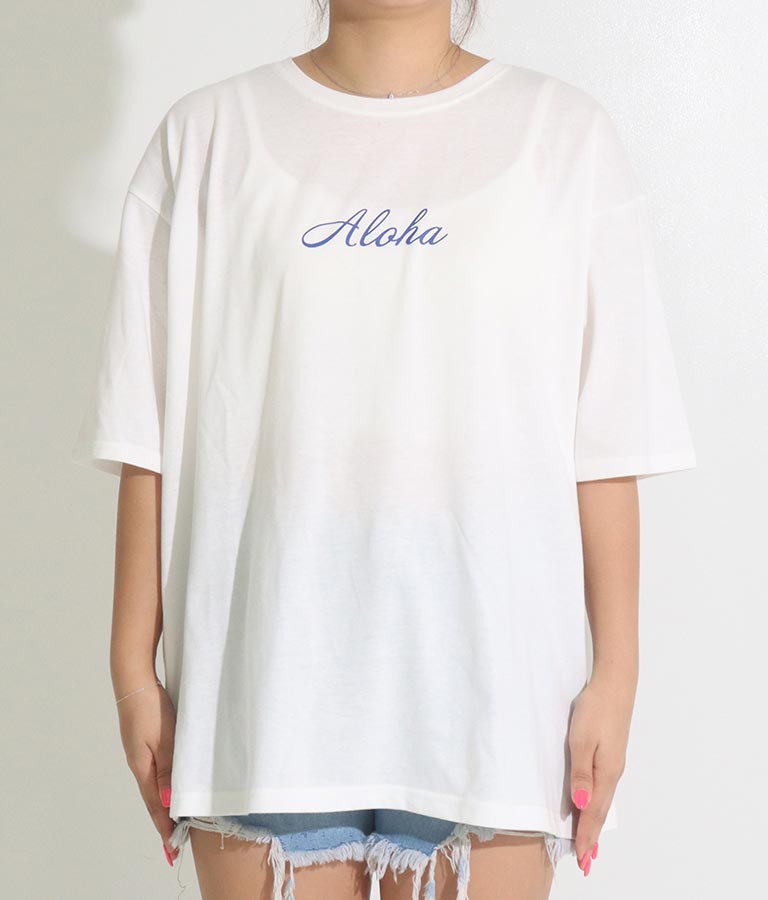 ALOHA HONOLULU プリント ビッグ Tシャツ 853-5860