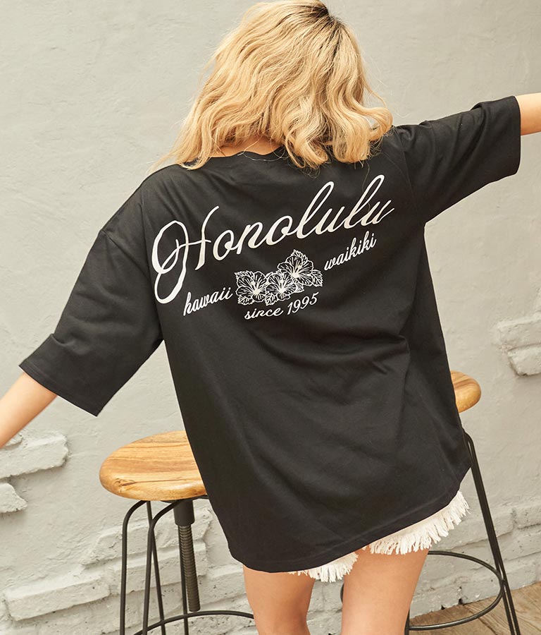 ALOHA HONOLULU プリント ビッグ Tシャツ 853-5860