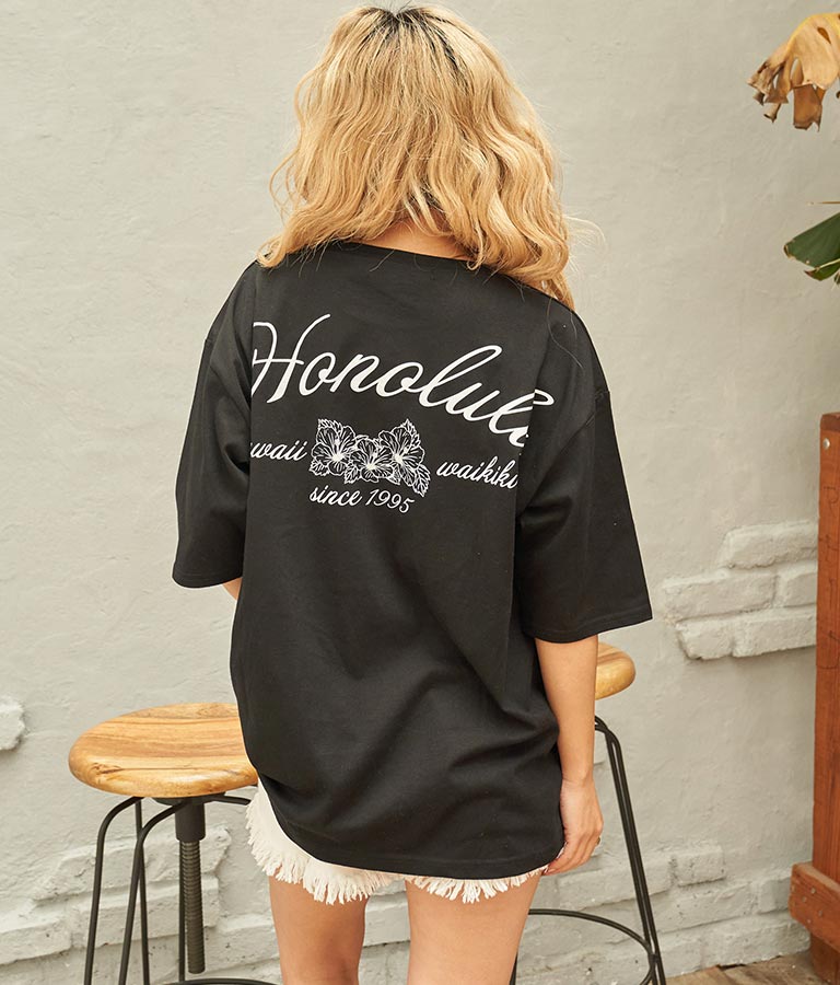 ALOHA HONOLULU プリント ビッグ Tシャツ 853-5860