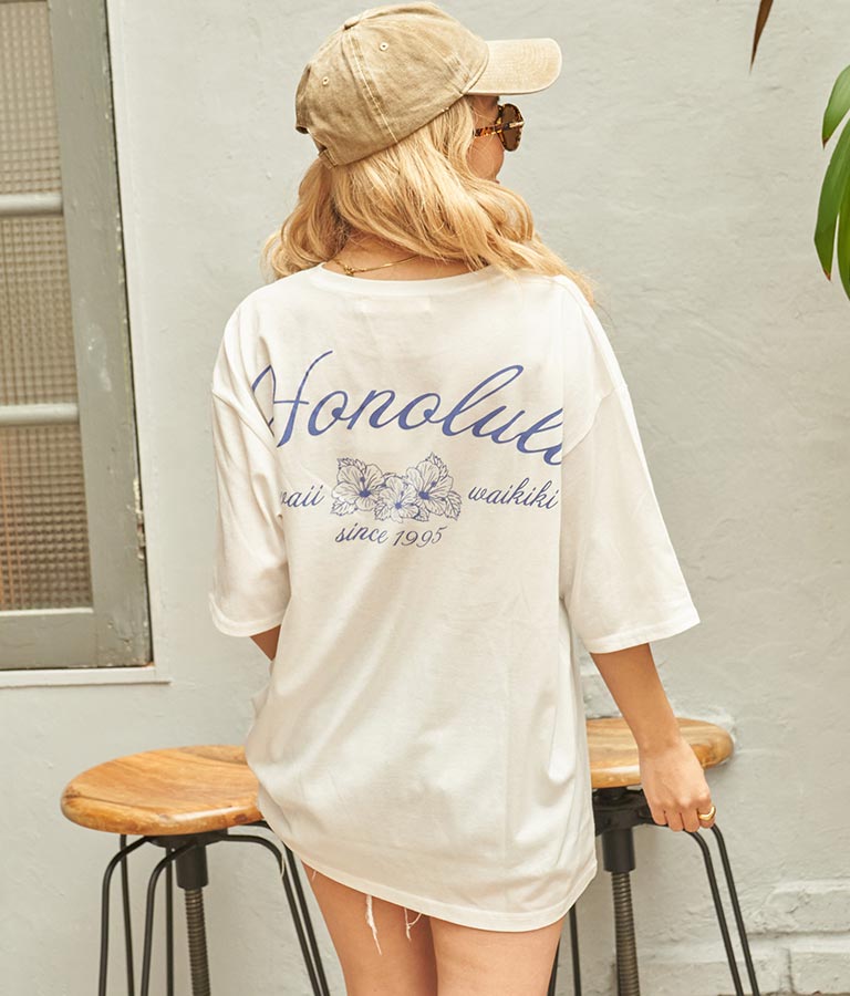 ALOHA HONOLULU プリント ビッグ Tシャツ 853-5860