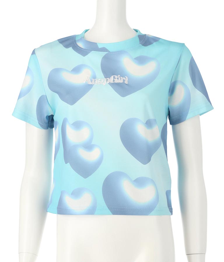 3D ハート柄 Tシャツ 913-7491