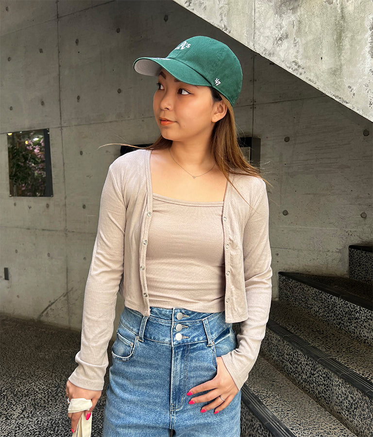 リブ キャミソール カーディガン アンサンブル 818-6754