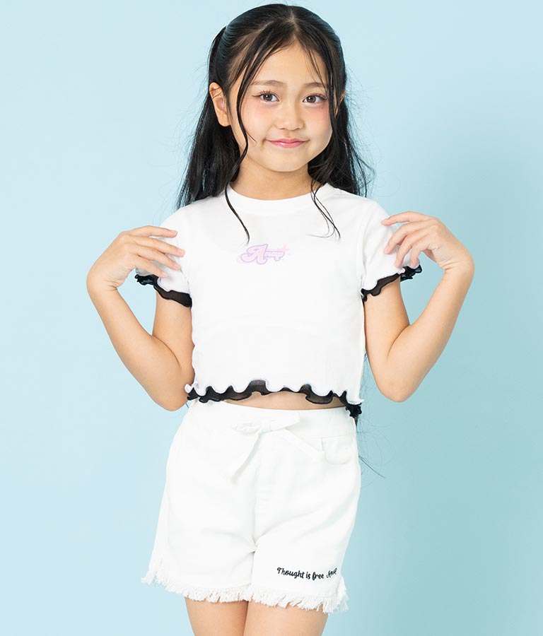 チュール メロー ミニ トップス Tシャツ 423-3280