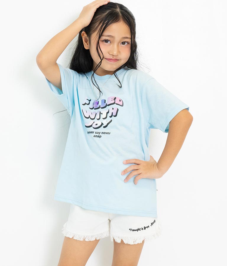 星 ネックレス付 転写 ビッグ Tシャツ 423-3302