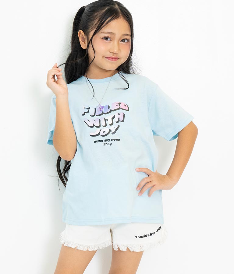 星 ネックレス付 転写 ビッグ Tシャツ 423-3302