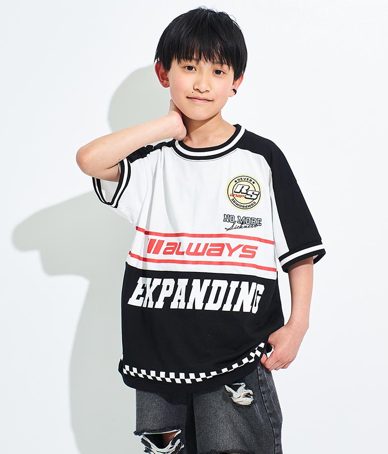 ANAP R+S【リラスポ】バイカー プリント風 Tシャツ ( ユニセックス アイテム、吸水速乾加工) 913-7515