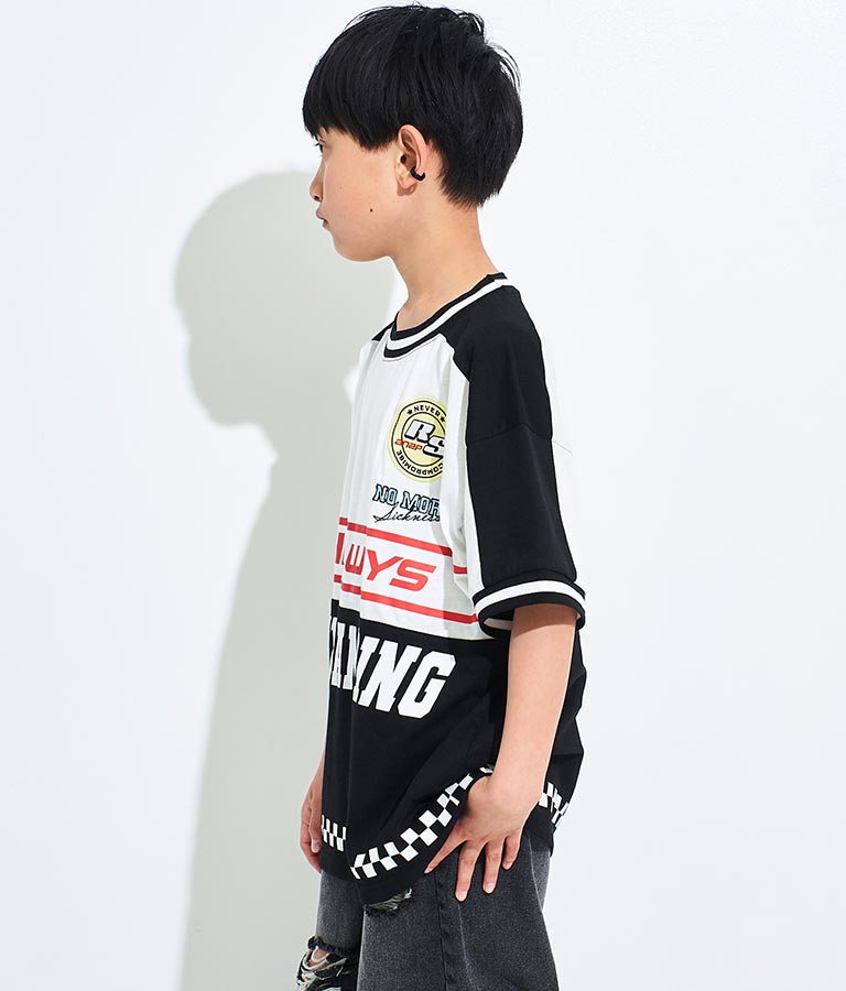 ANAP R+S【リラスポ】バイカー プリント風 Tシャツ ( ユニセックス アイテム、吸水速乾加工) 913-7515