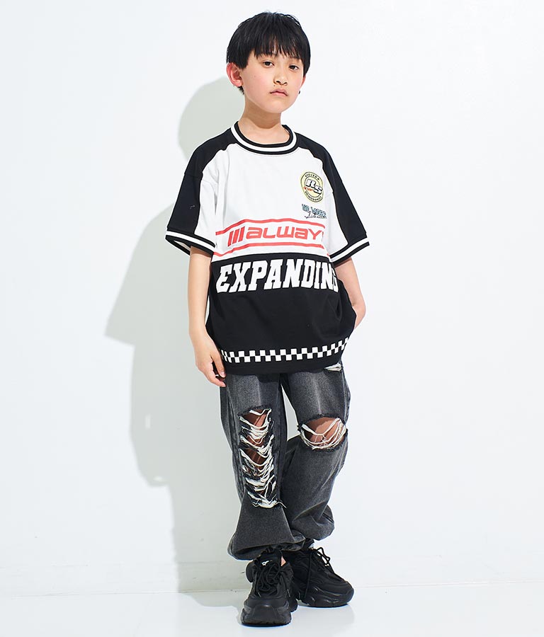ANAP R+S【リラスポ】バイカー プリント風 Tシャツ ( ユニセックス アイテム、吸水速乾加工) 913-7515