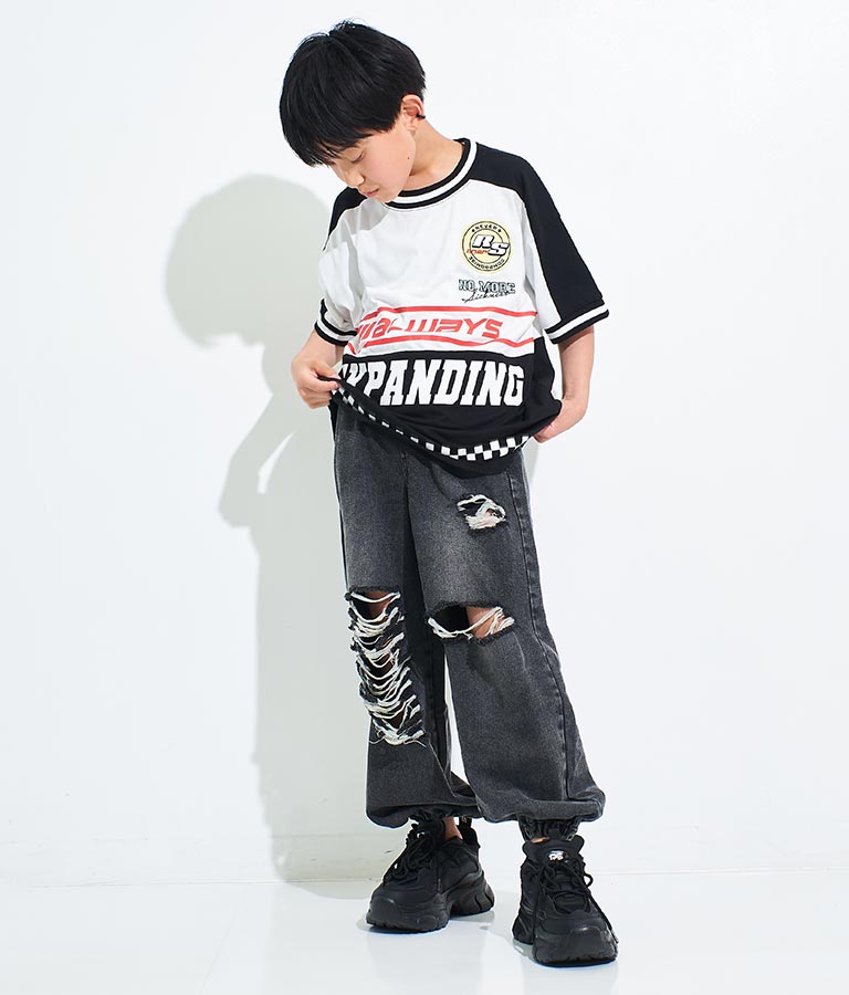 ANAP R+S【リラスポ】バイカー プリント風 Tシャツ ( ユニセックス アイテム、吸水速乾加工) 913-7515