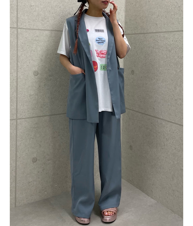 ウエスト ゴム スラックス パンツ 【セットアップ着用可】 152-5572