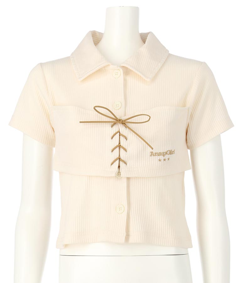 ビスチェ 見え エリ付き トップス 913-7511