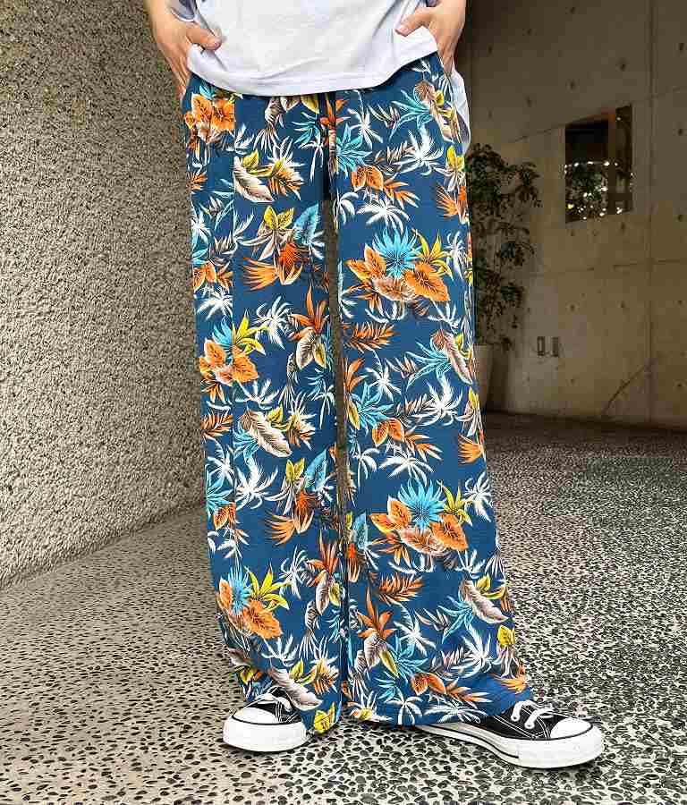 アロハ リゾート ユッタリ ワイド パンツ 852-5852