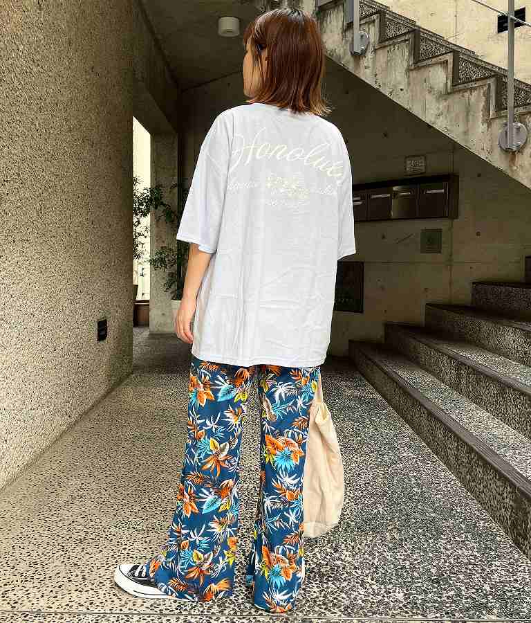 ALOHA HONOLULU プリント ビッグ Tシャツ 853-5860