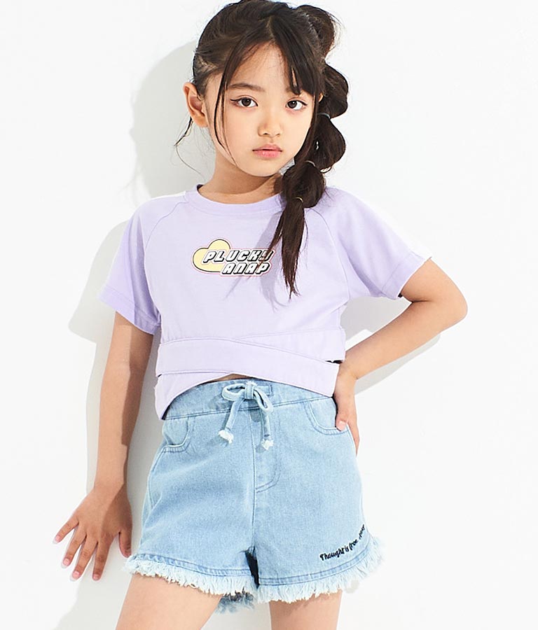 ウエストクロス クロップド トップス Tシャツ 423-3304