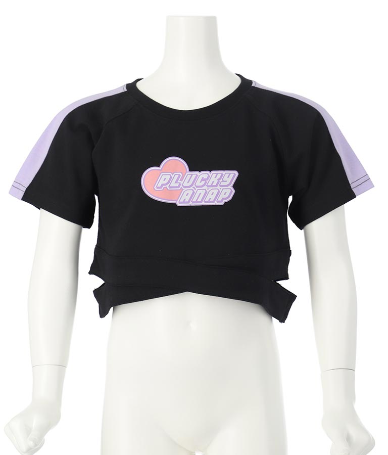 ウエストクロス クロップド トップス Tシャツ 423-3304