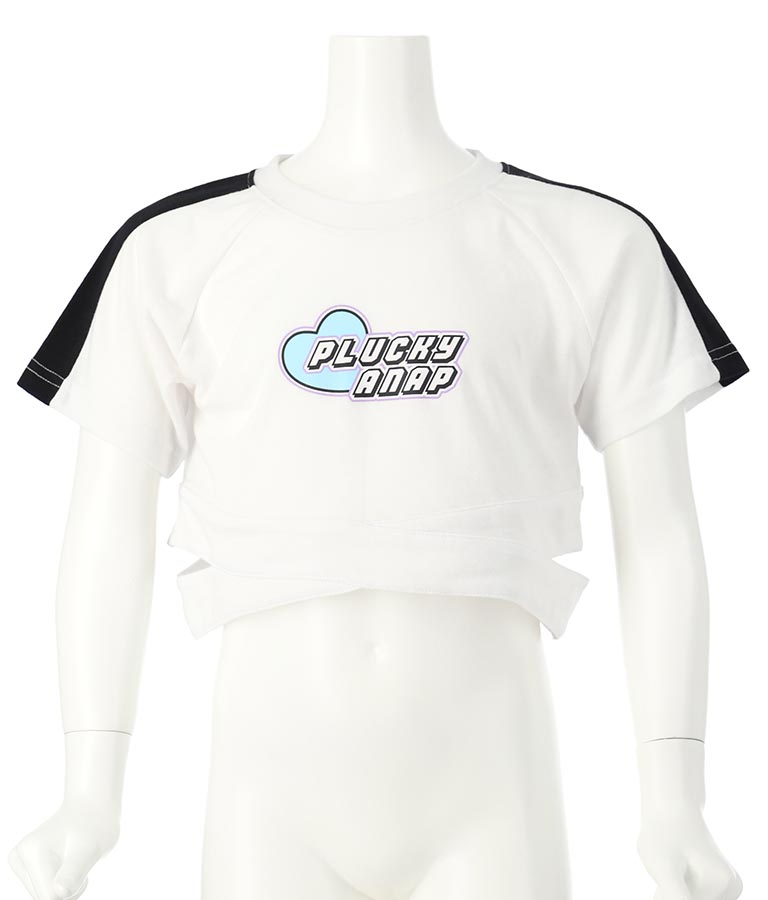 ウエストクロス クロップド トップス Tシャツ 423-3304