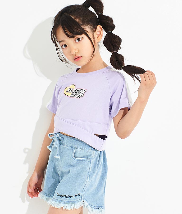 ウエストクロス クロップド トップス Tシャツ 423-3304