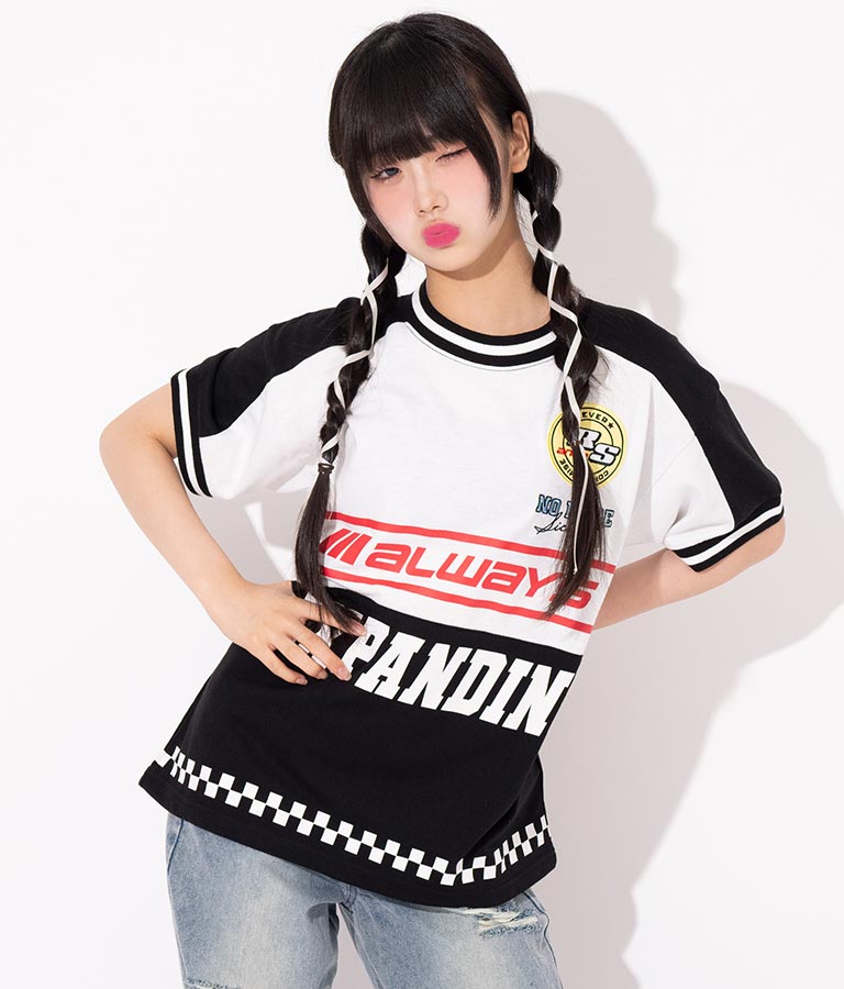 ANAP R+S【リラスポ】バイカー プリント風 Tシャツ ( ユニセックス アイテム、吸水速乾加工) 913-7515