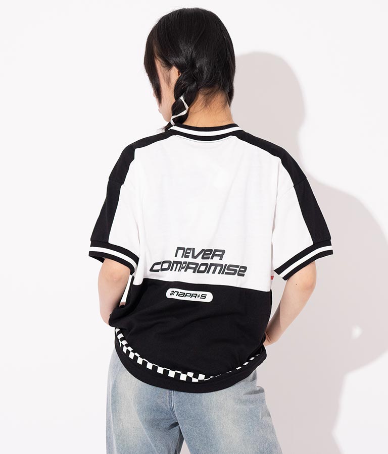 ANAP R+S【リラスポ】バイカー プリント風 Tシャツ ( ユニセックス アイテム、吸水速乾加工) 913-7515