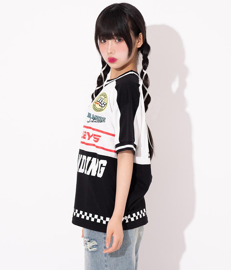 ANAP R+S【リラスポ】バイカー プリント風 Tシャツ ( ユニセックス アイテム、吸水速乾加工) 913-7515