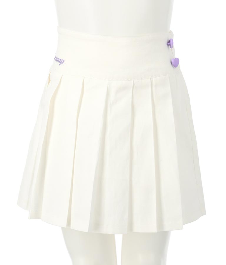 ハート ボタン 裾 プリーツ スカート 421-3308