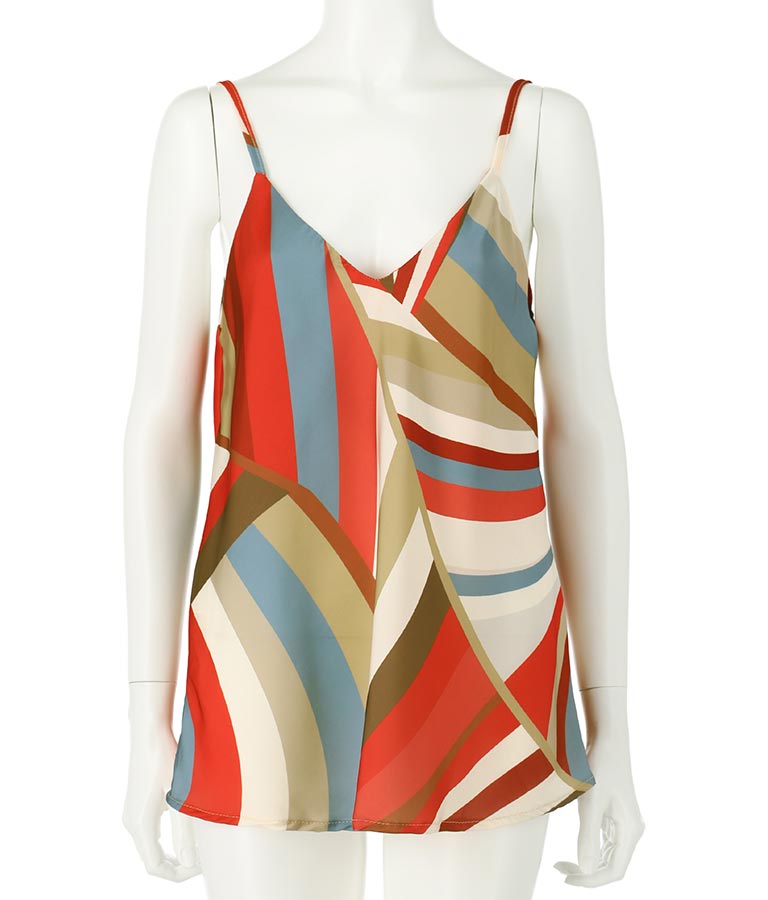 ITALY マルチカラー サテン キャミソール 393-2912