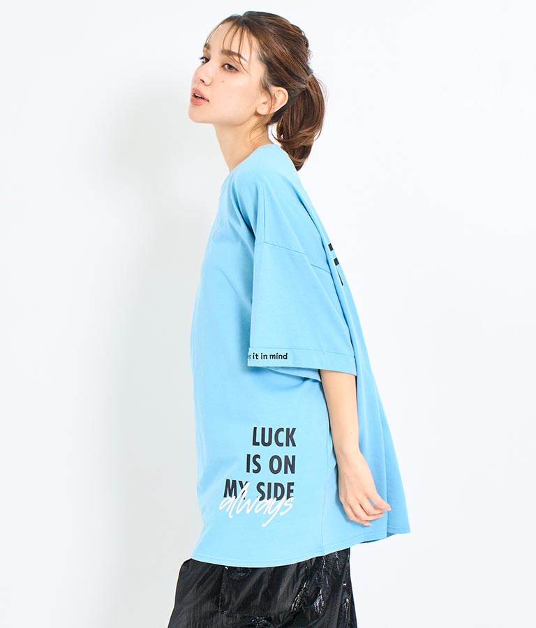 袖ロールアップ プリント ビッグ Tシャツ 【親子お揃い】 793-9123