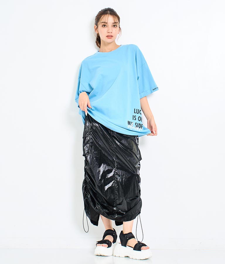 袖ロールアップ プリント ビッグ Tシャツ 【親子お揃い】 793-9123
