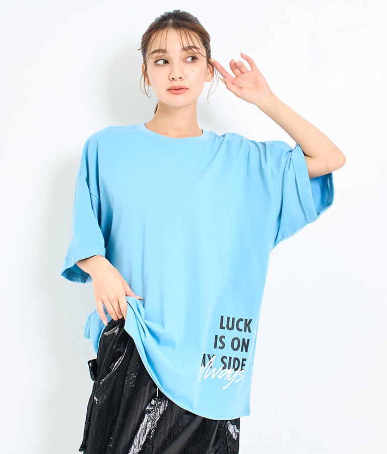 袖ロールアップ プリント ビッグ Tシャツ 【親子お揃い】 793-9123