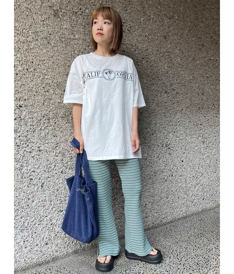 CALIFORNIA 刺繍 コットン ビッグ 半袖 Tシャツ 853-5867