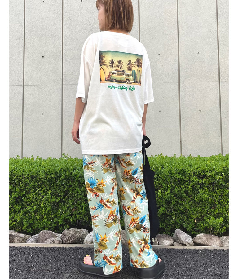 アロハ リゾート ユッタリ ワイド パンツ 852-5852