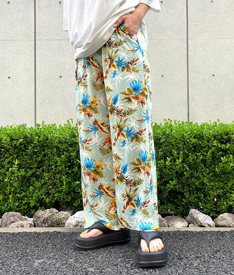 アロハ リゾート ユッタリ ワイド パンツ 852-5852