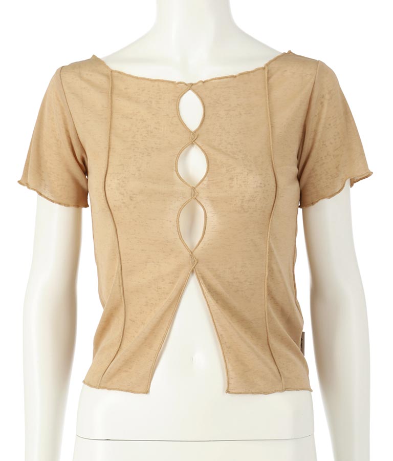 【ティーンズライン】2WAY シアー トップス (M、Lサイズ展開) 913-7548