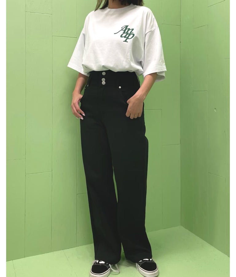 3つボタン ストレッチ ストレート デニム パンツ 792-9117