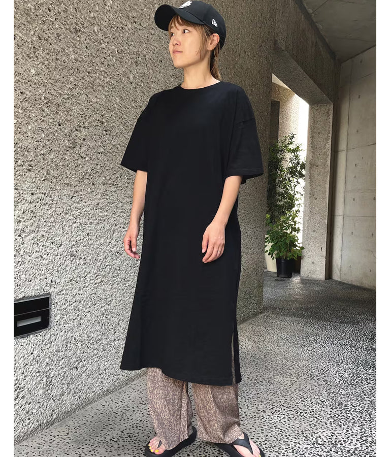 無地 スラブ マキシ ロング ワンピース 857-5819