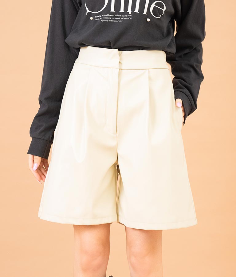 フェイクレザーハーフパンツ 522-6792