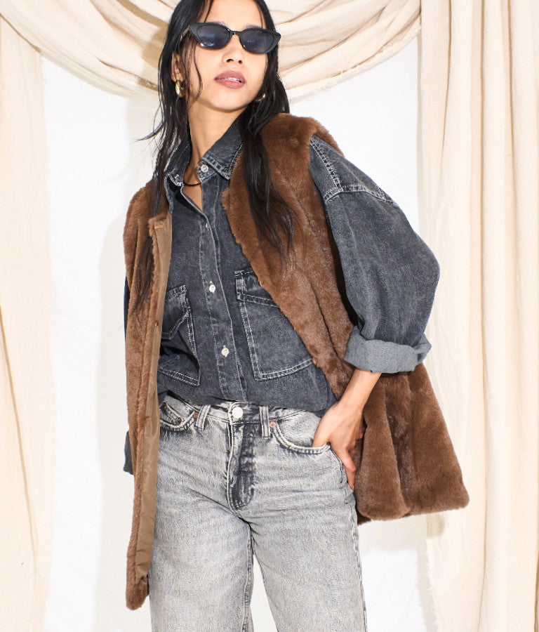 フェイクファー ジレ 364-8879