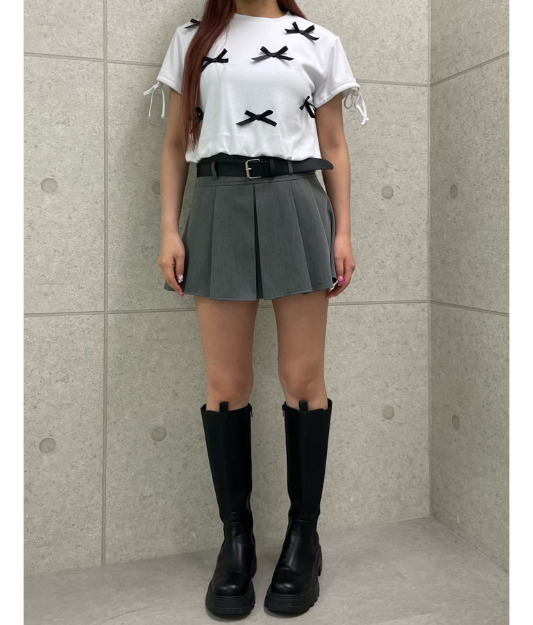 ベルト付き プリーツ スカート 151-5491