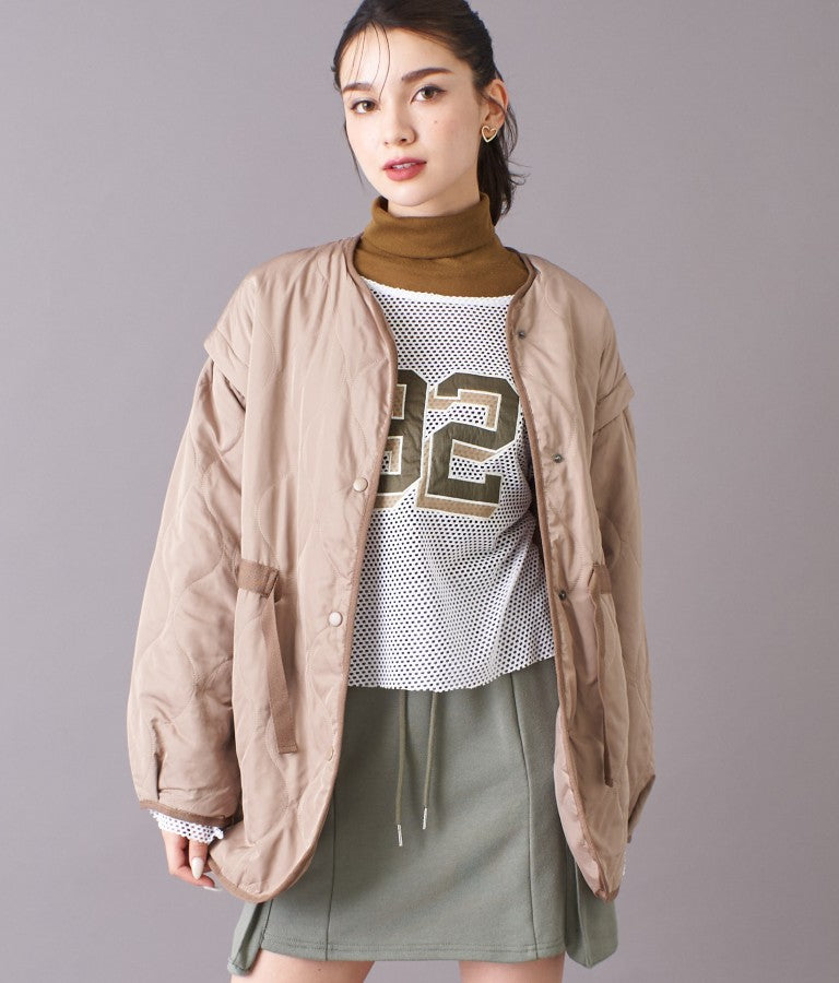 2WAY 袖 取り外し 波 キルト ジャケット 526-6385