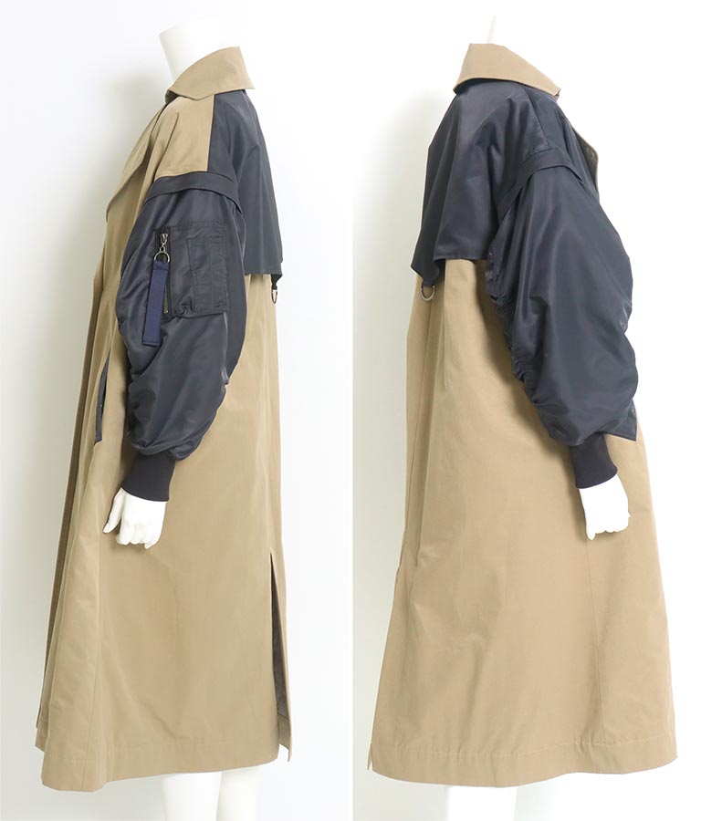 MA-1 スリーブ切替 2WAY トレンチ コート 365-9521