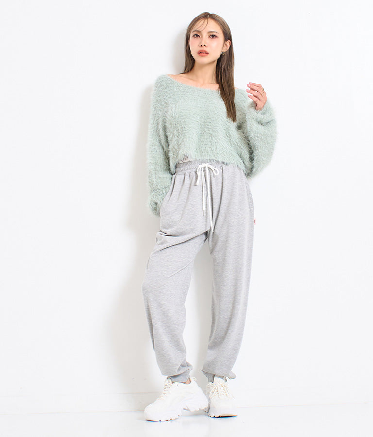 フェザー ショート ニット トップス 493-2571