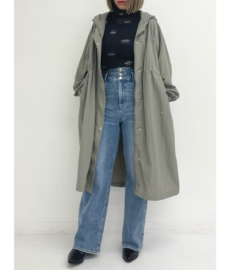 ロゴプリント シアー ハイネック トップス 793-9031