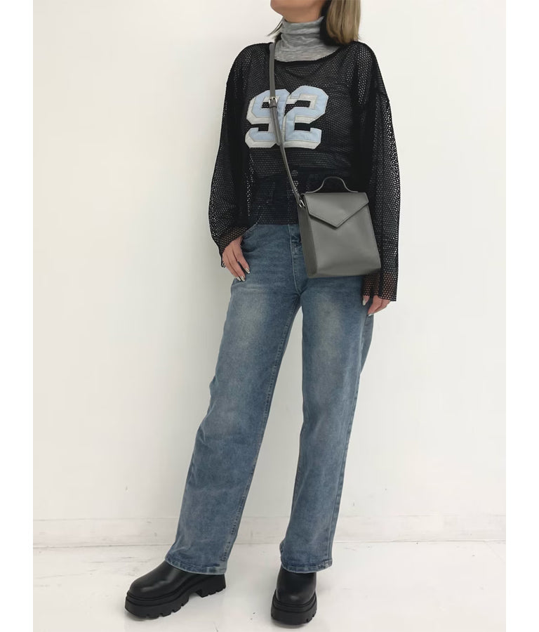 3つボタン ストレッチ ストレート デニム パンツ 792-9117