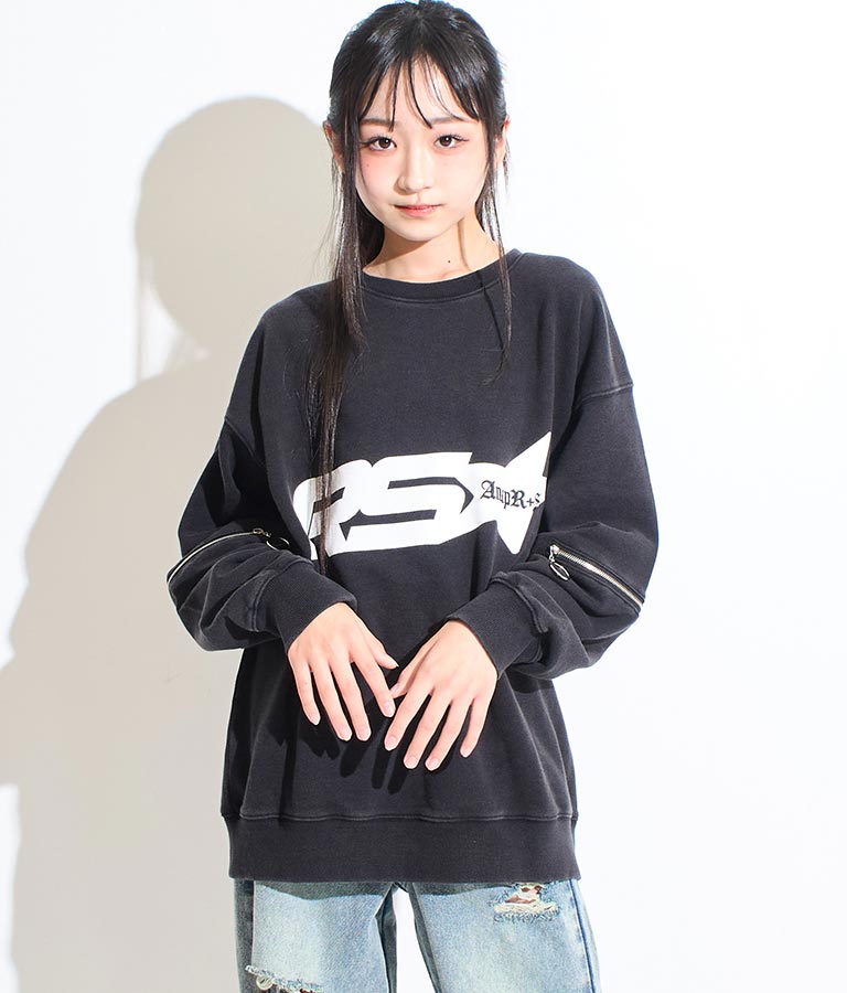 ANAP R+S【リラスポ】 ヴィンテージ 加工 ジップ スウェット トップス (ユニセックス アイテム) 913-7564