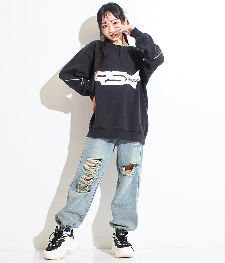 ANAP R+S【リラスポ】 ヴィンテージ 加工 ジップ スウェット トップス (ユニセックス アイテム) 913-7564