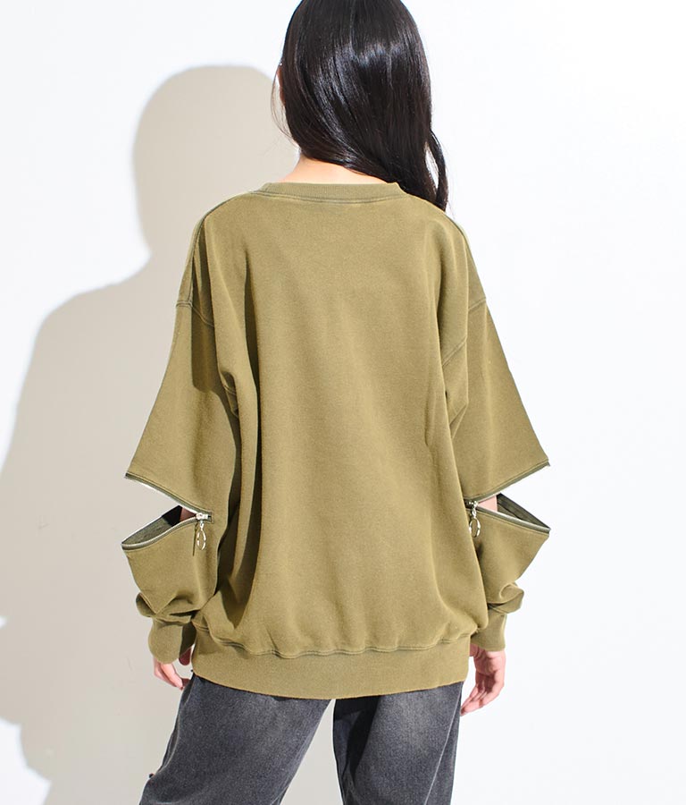 ANAP R+S【リラスポ】 ヴィンテージ 加工 ジップ スウェット トップス (ユニセックス アイテム) 913-7564