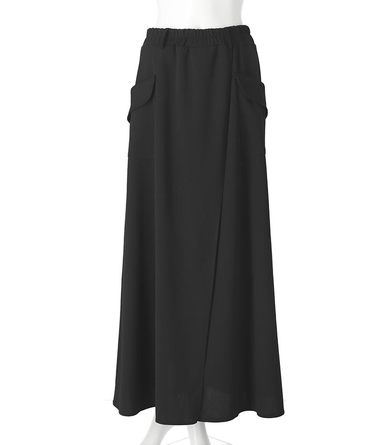 ITALY フロントカシュクール スリット ロング ラップ スカート 391-2919