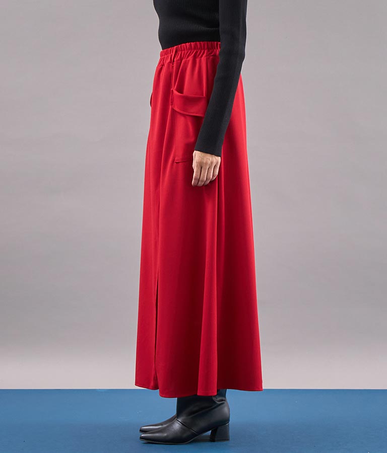 ITALY フロントカシュクール スリット ロング ラップ スカート 391-2919